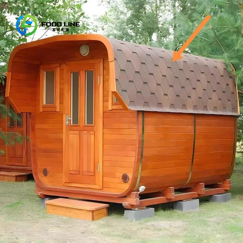 Customized Design Outdoor Sauna, Luxury Infrared Hemlock Sauna House with Wood Burning Stove Solid Wood Sauna Box