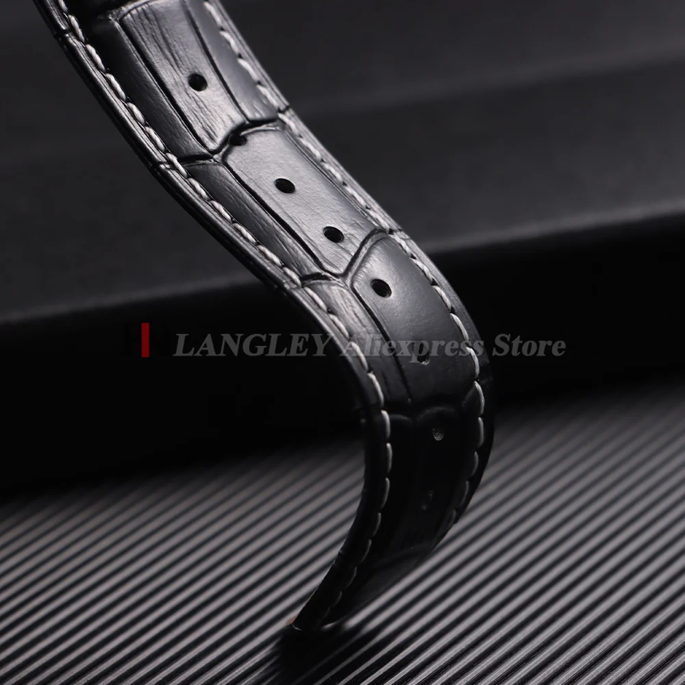 Genuine Calfskin Leather Watch Straps 12/13/14/15/16/17/18/19/20/21/22/23/24mm Universal Replacement Bands with Butterfly Buckle image 4