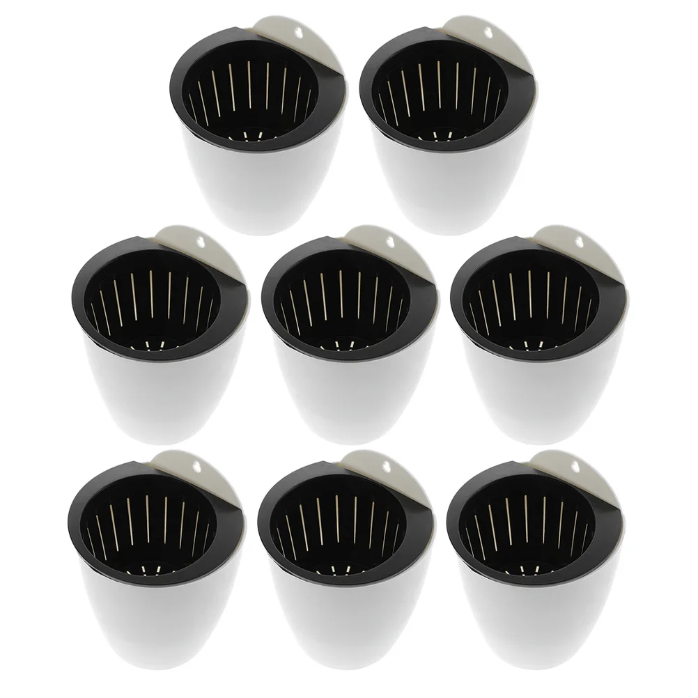 8Pcs Balcony Wall Hanging Flower Planters Self Watering Pots Automatic Watering Indoor Outdoor Succulent Flower Pots