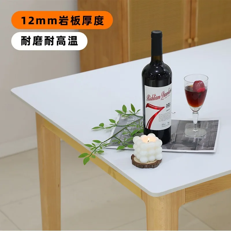 Nordic small apartment dining table simple and durable household log office