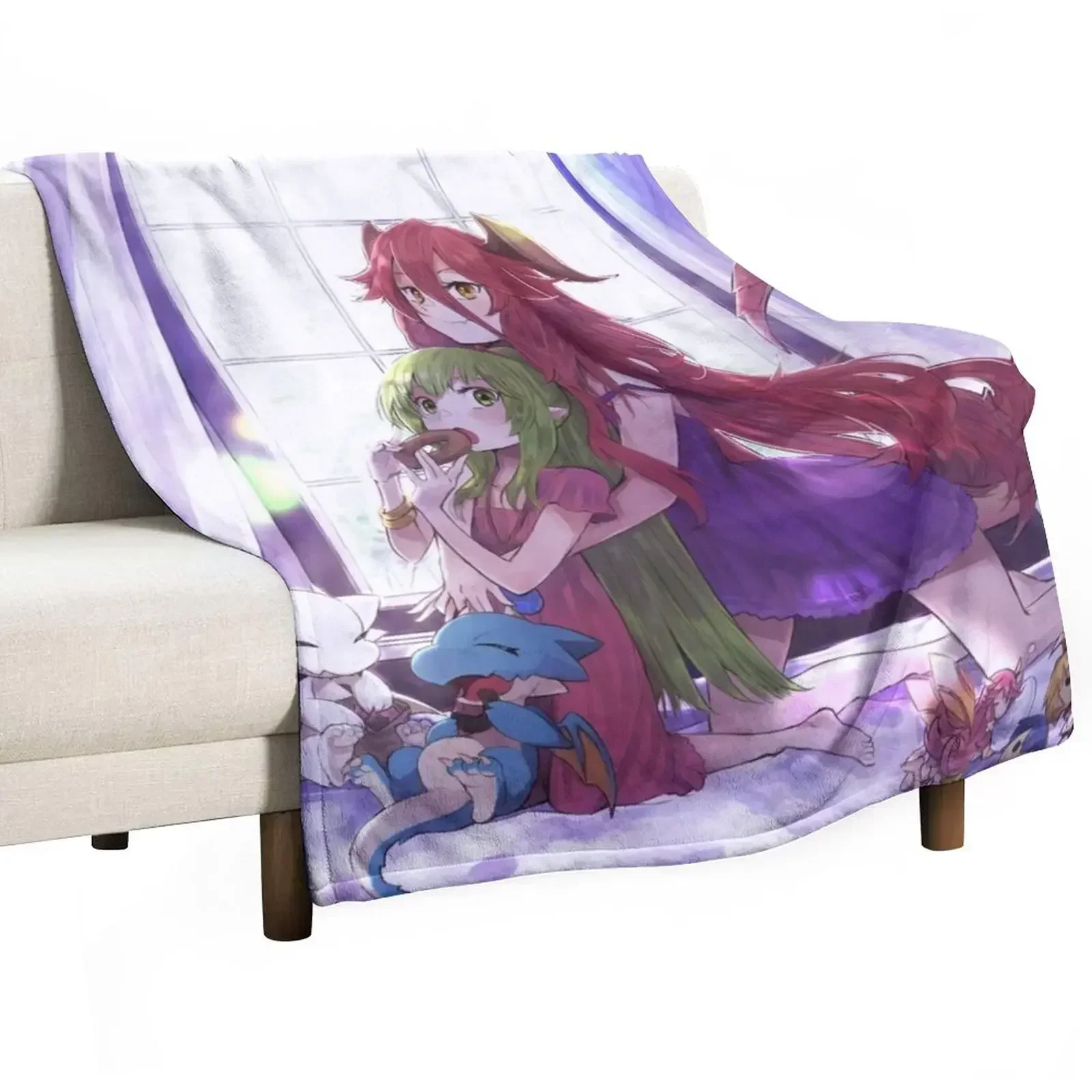 Dragalia lost x Fire Emblem | Notte x Mym Throw Blanket Flannel for winter Bed For Decorative Sofa halloween Quilt Blankets