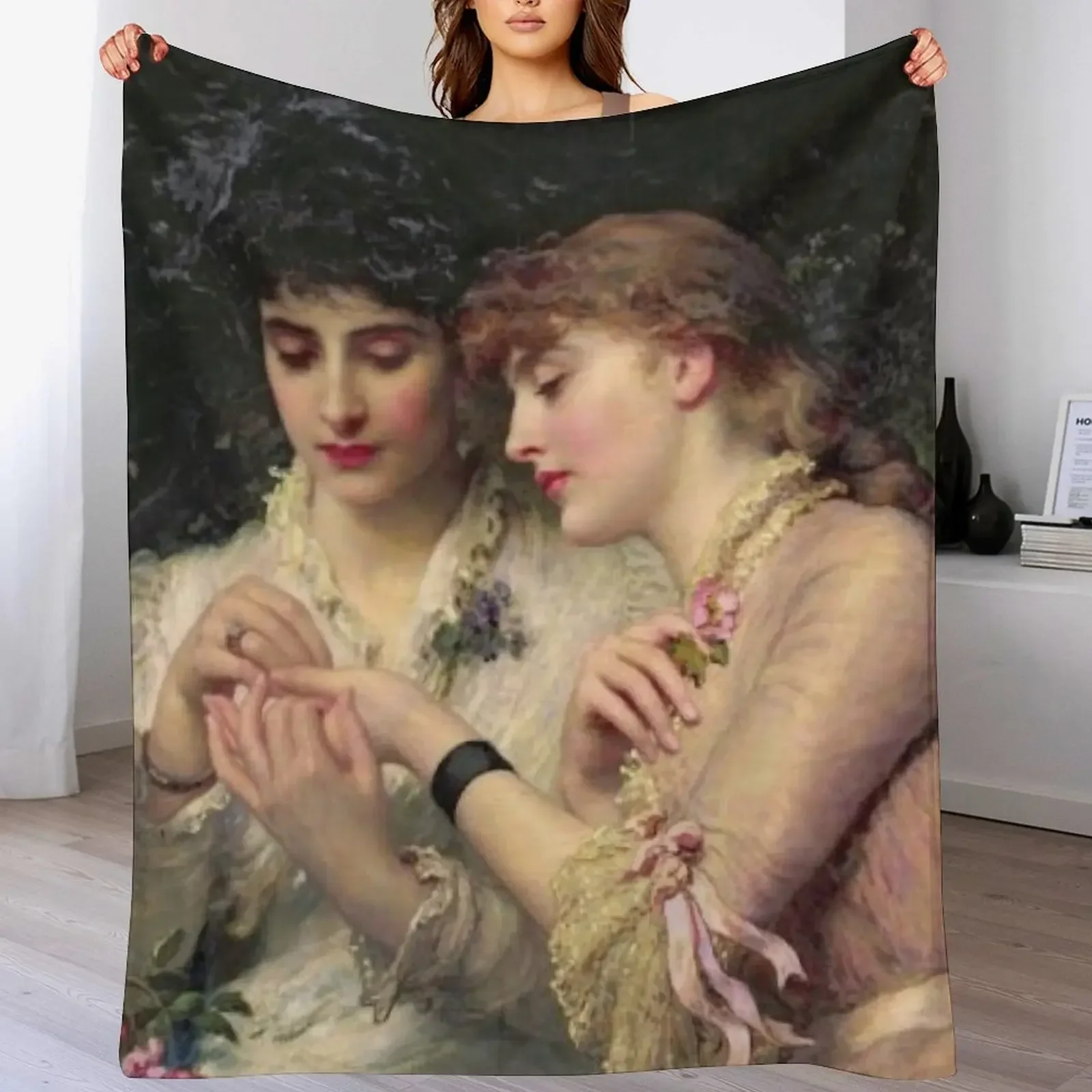 

Sapphic Painting Throw Blanket Shaggy Furry Soft Blanket for Bedroom Living Room