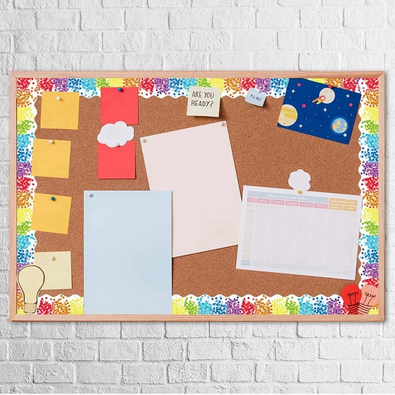 ABGR-Adesivi per bordi per bollettini, bordi decorativi da 66,5 piedi per bacheca/orniture per lavagna nera, per la decorazione della scuola in classe