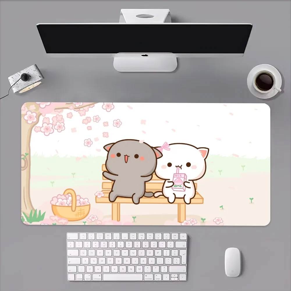 Mochi Peach Goma Cat Mouse Pad Computer Laptop Gaming Office Wrist Guard Non Slip Keyboard Pad