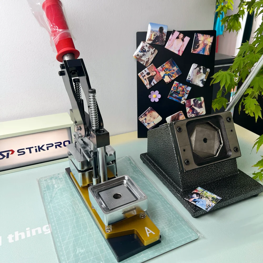 

HOT SALE Square 2"x2"(50x50mm) Custom Photo Fridge Magnet Button Maker Button Machine Kit