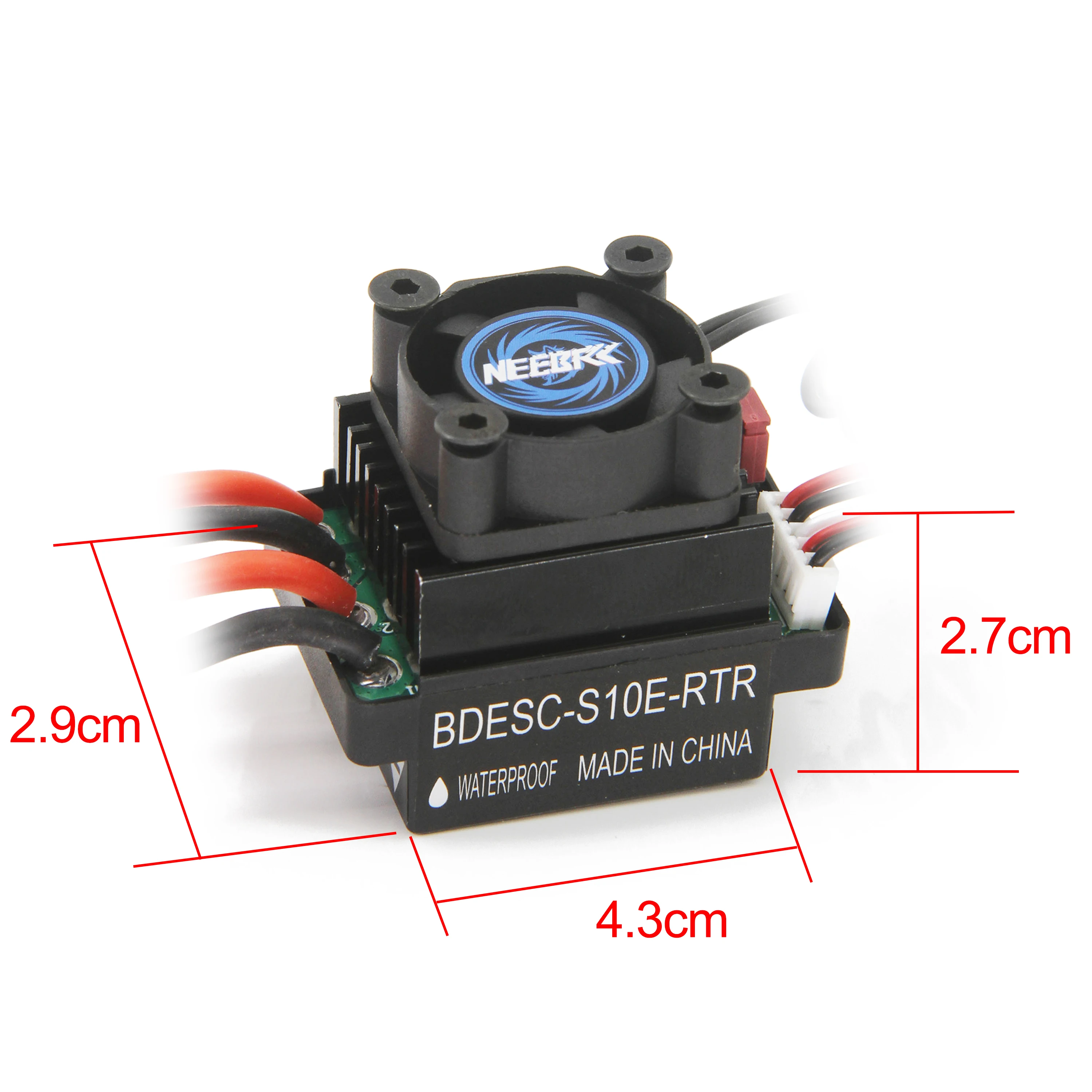 NEEBRC 320A Waterproof 5V/2A BEC 60A Brushed ESC XT60 Electronic Speed Controller 2-3S for 1/10 RC Crawler Car Motor TRX4 Axial