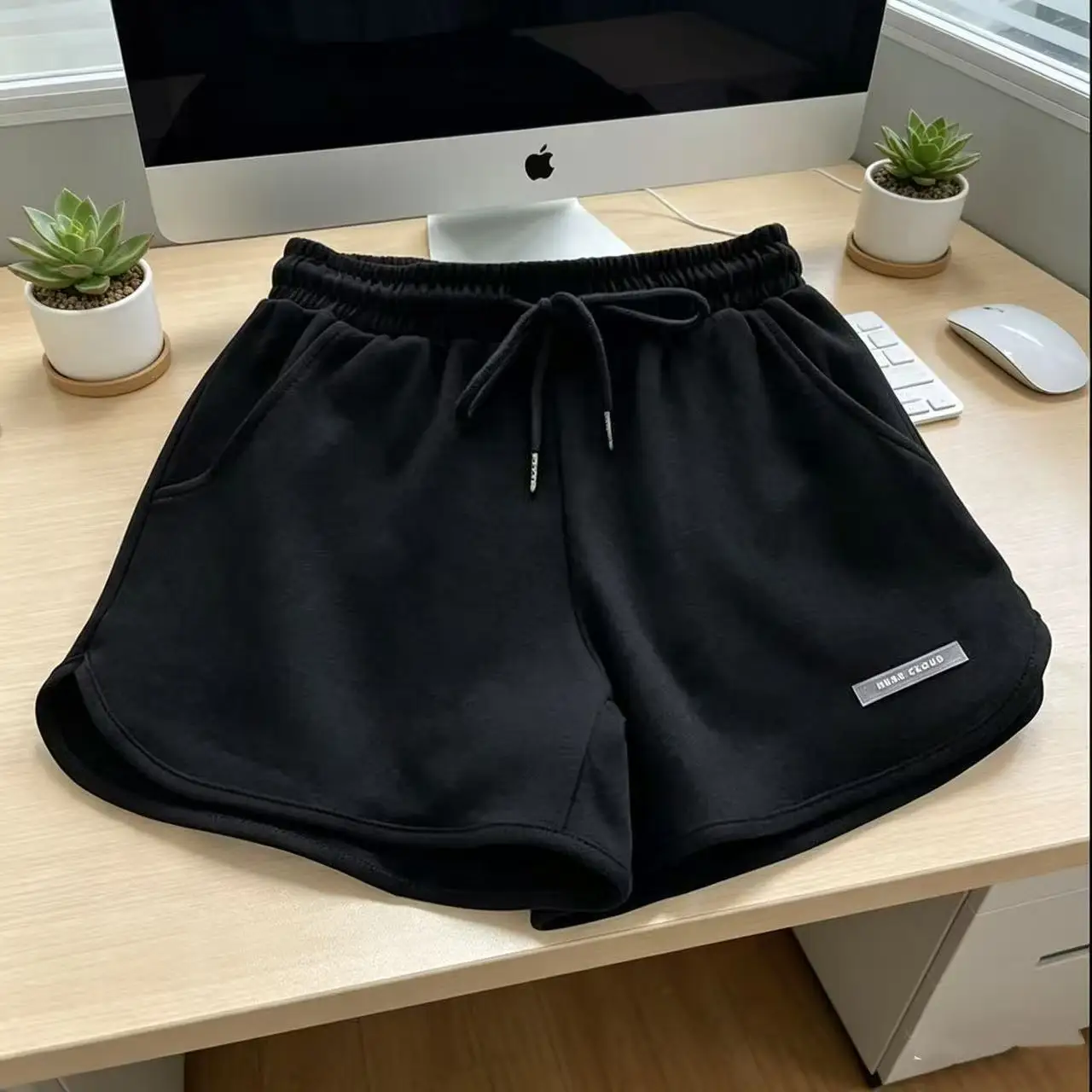 American Vintage Preppy Style Casual Shorts Lace Up Elastic High Waist Hot Pants Fashion All-match Y2k Aesthetic Pantalones