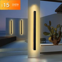 Modern Waterproof LED Outdoor Wall Lamp Long Strip IP65 Porch Lights Exquisite acrylic Light Source landscape architect