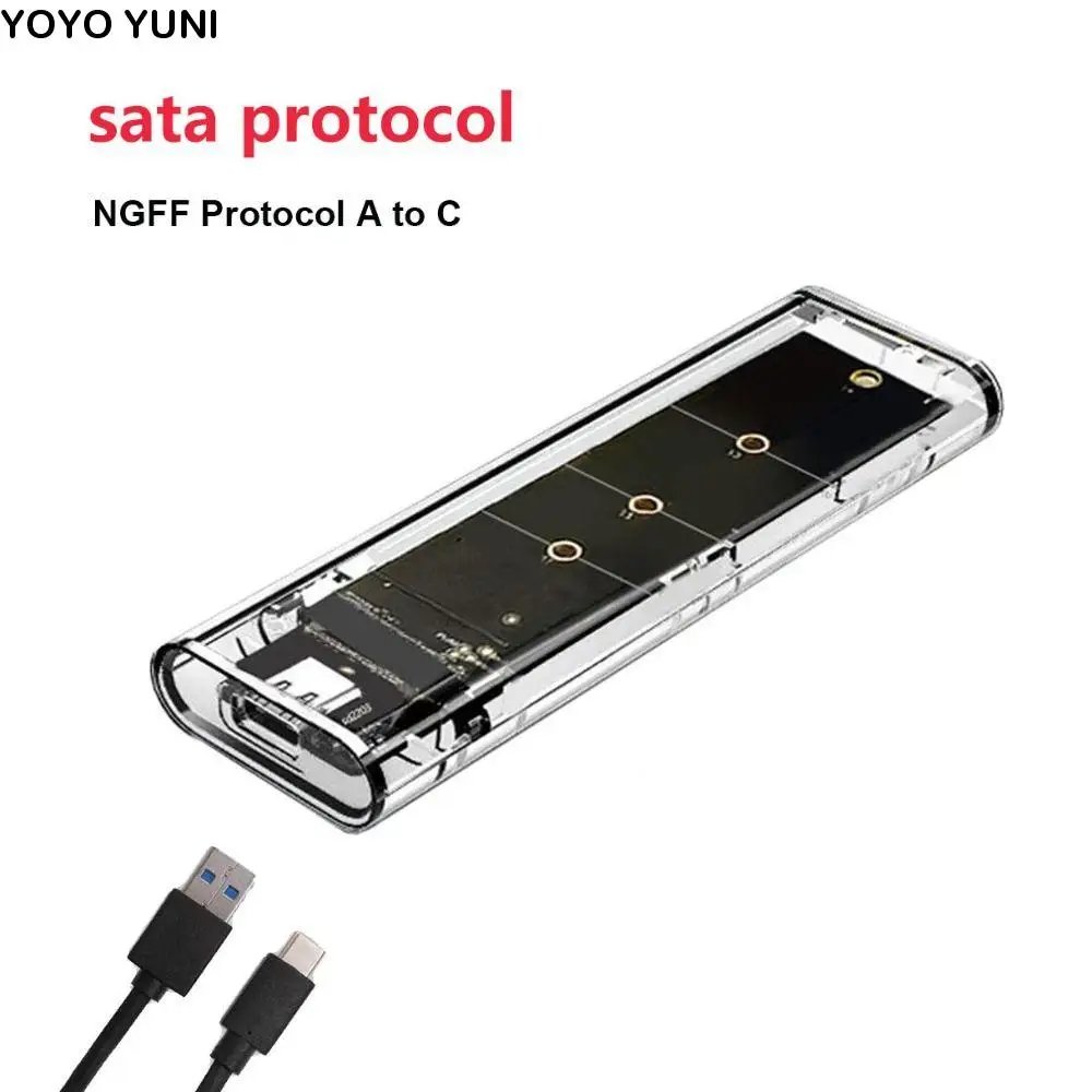 

Laptop SSD Mobile Hard Drive Box Transparent M.2 SSD Box NGFF NVME M2 Hard Disk Case PCIe SATA Clear SSD Case Movie