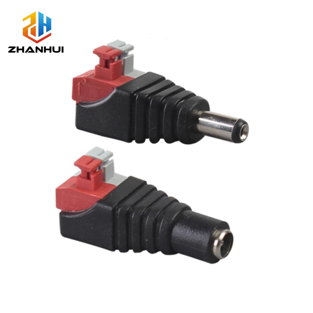 2/5/10Pairs 5.5×2.1mm 12V DC Power Connector - Male Female Plug Jack Adapter for CCTV Camera & LED Strip