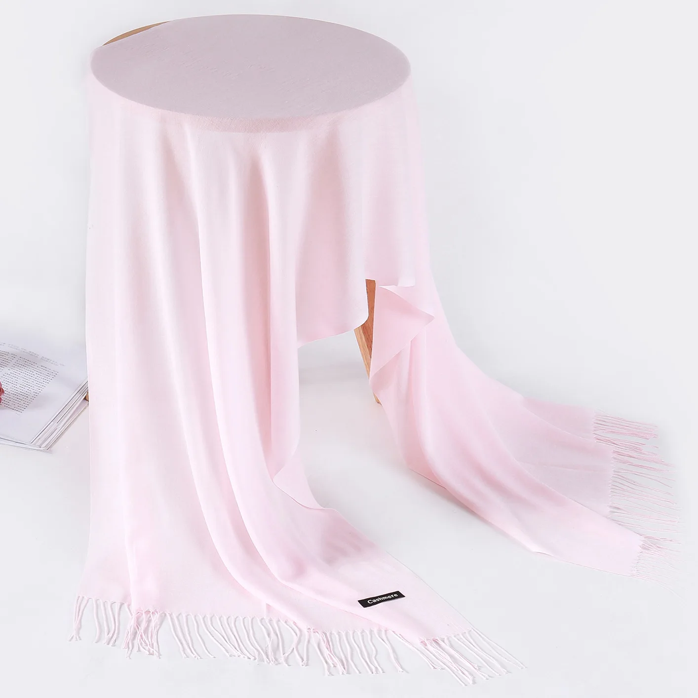 Fashion Solid Schal Frauen Kaschmir Weiche Winter Warme Schals Hijab Weibliche Lange Stirnband Schal Wraps Bandana Foulard 2022 Echarpe – Detail 14