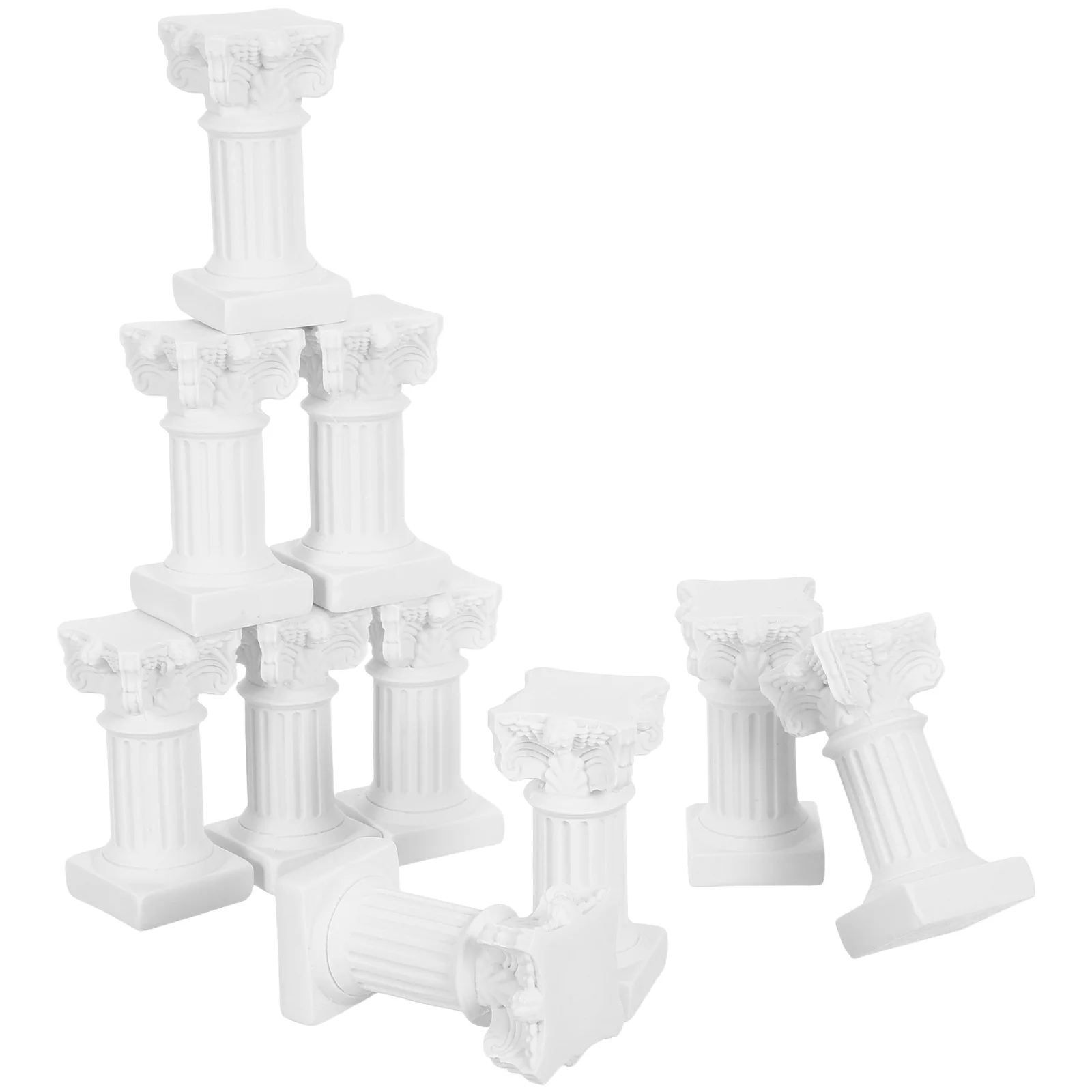 

10pcs Roman Column Holder White Mini Resin Pillar Decor For Wedding Table Centerpiece Garden Home Interior Photography
