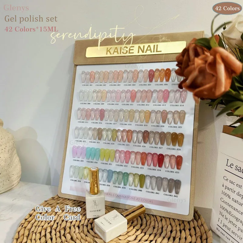 Glenile-Verhéritage à ongles semi permanent, 42 couleurs, 15ml, gel UV LED, pour salon de manucure