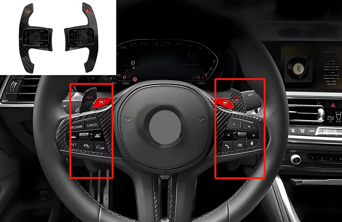 Carbon Steering Wheel Trim Shifter Paddles For BMW G42 G20 G22 G30 F30 F31 1 2 3 4 5 7 Series