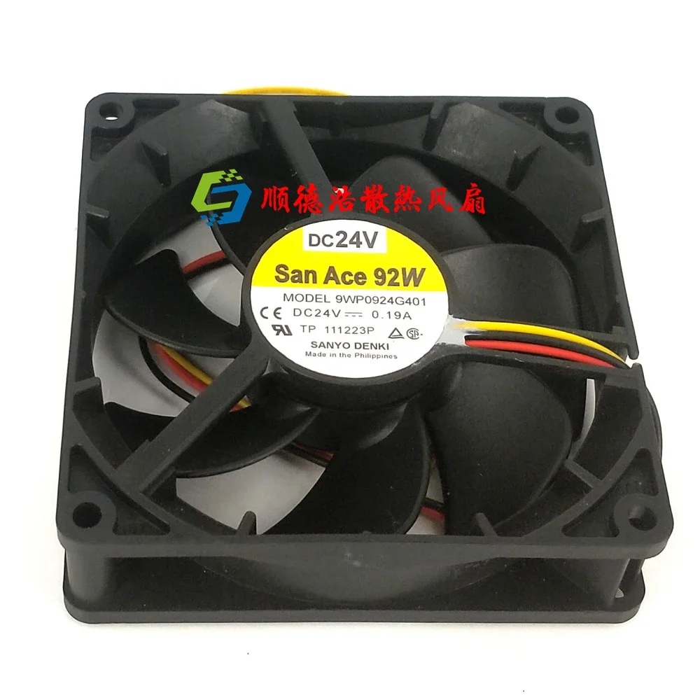 New For 9WP0924G401 DC 24V 0.19A 9cm 90x90x25mm 3-wire Server Cooler Fan