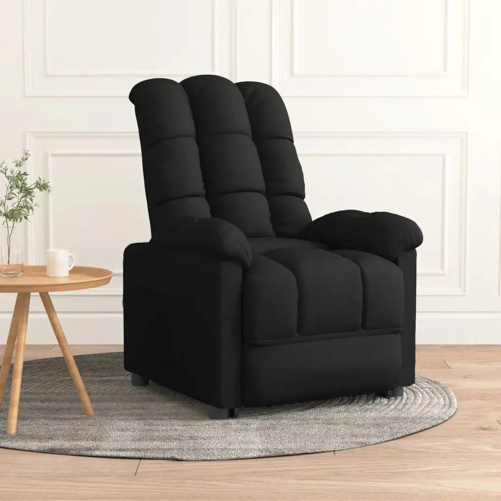 

Comfortable Black Fabric Recliner Chair for Living Room - Adjustable Lounge Seating
