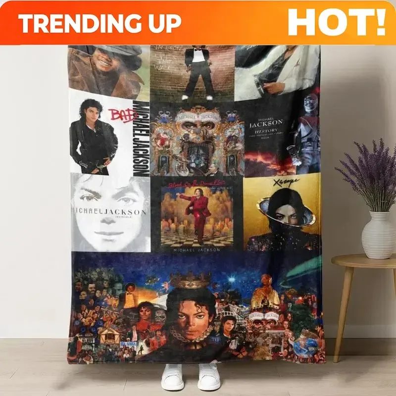 Customize Michael Jackson Famous Music Blanket Ultra Soft Flannel Cozy Warm Bedroom Couch Sofa Travel Camping Throw Decor Decora