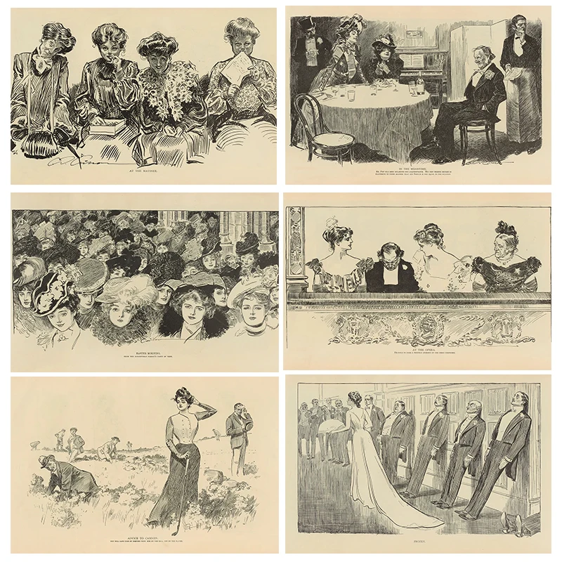 Classic Easter Morning Crowd Posters Woman in a ballgown Opera Box Scene Modern Prints Canvas Painting Wall Picture Home Decor