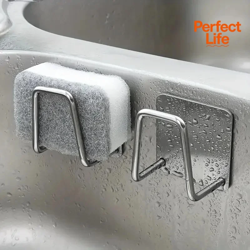 1/4Pcs New Self Adhesive Sink Drain Drying Rack Kitchen Wall Hooks Wire Ball Organizer Bathroom Storage Holder