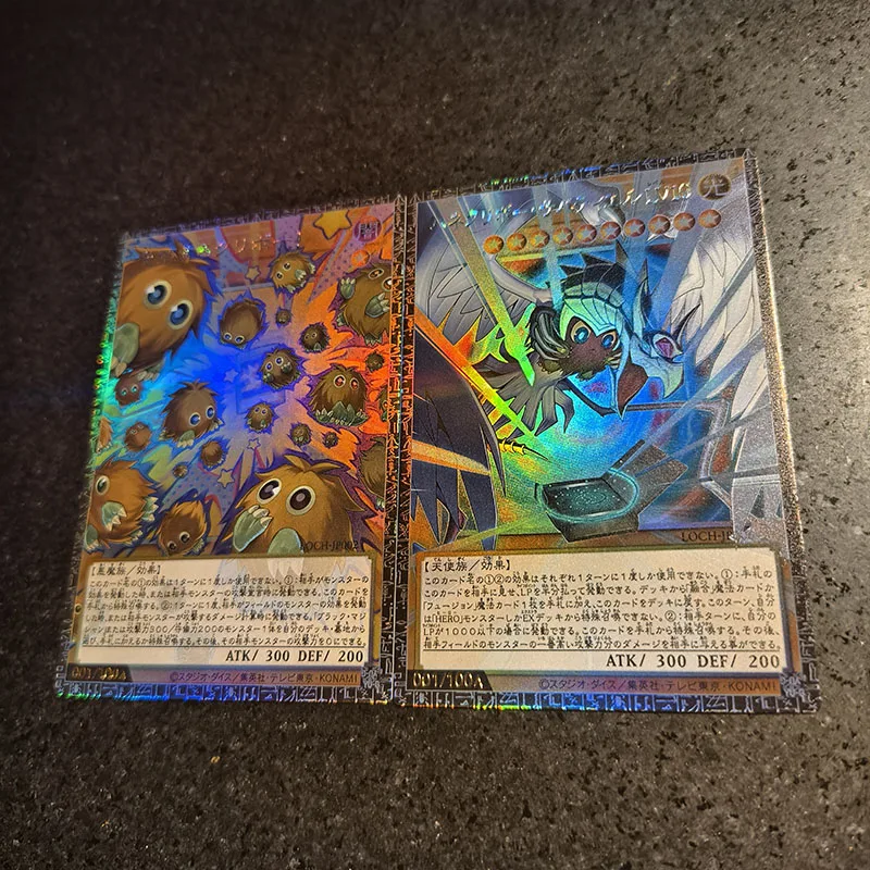 2pcs/set Yu-Gi-Oh! Kuriboh Winged Kuriboh Sabatiel LV10 DIY self-made Color Flash Card Anime Game Collection Card Gift 59*86mm