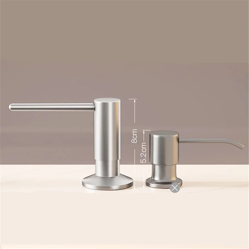 Brass Kitchen Sink Detergent Dispenser Built in Bathroom Countertop Liquid Soap Dispenser Pump with 500ml Bottle/100cm Tube