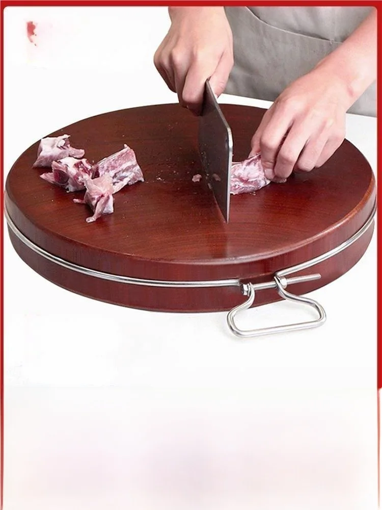 

Настоящая разделочная доска из южного железного дерева, утолщенная, круглая, для кухни, противоскользящая, антибактериальная, из нержавеющей стали