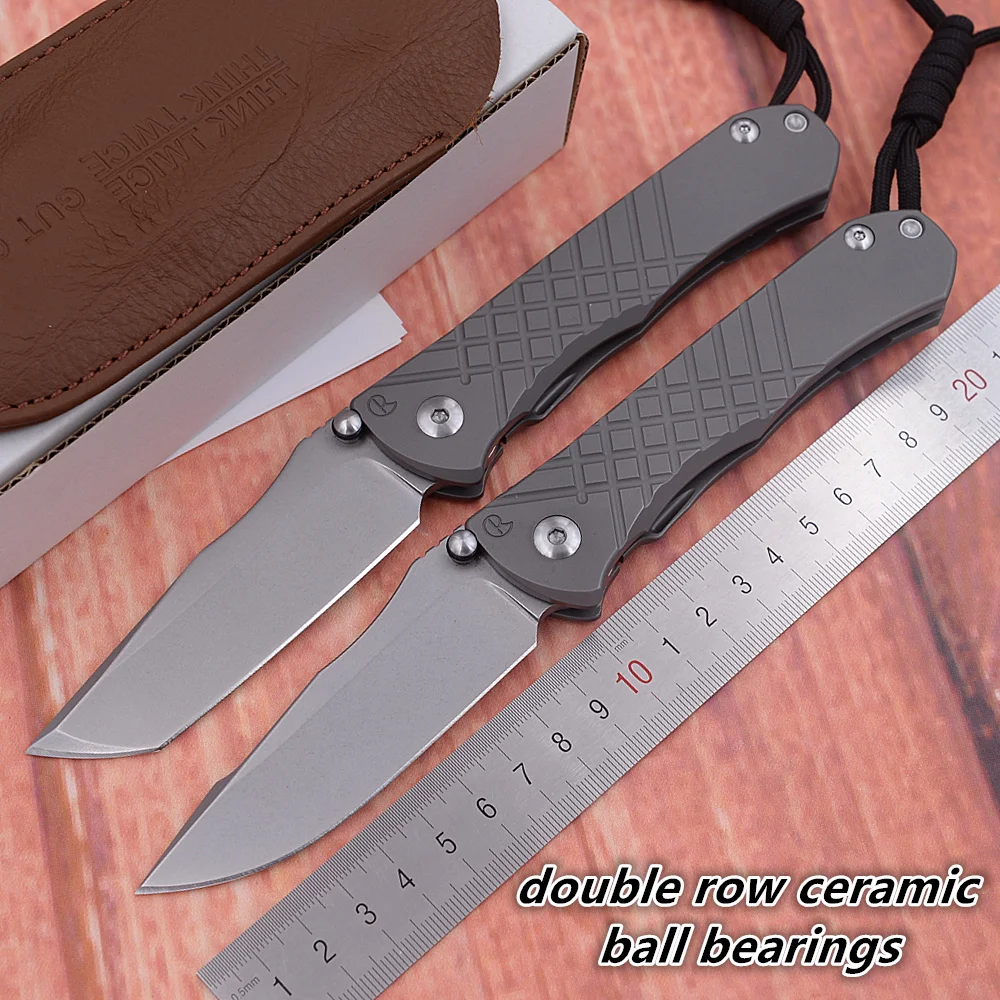 

JUFULE 2023 Umnumzaan Titanium Handle Double Row Ceramic Bearing Camp Hunt Military Fishing Outdoor S35vn EDC Tool Folding Knife