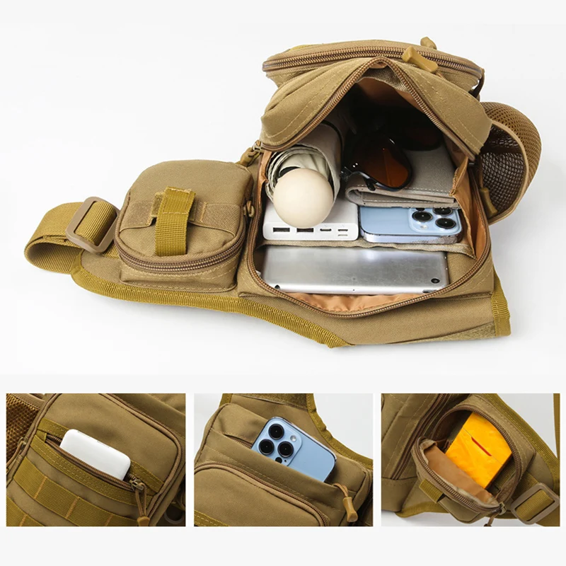 Camping Climbing Bag Chest Pouch For Men Cycling Hiking Travel Outdoor Sport Tactical Military Crossbody Molle Waist Fanny Pack