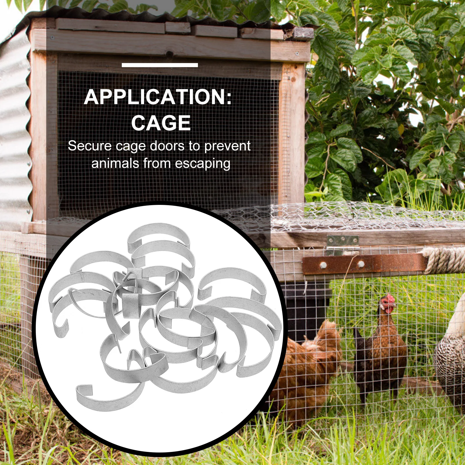 

20pcs Chicken Cage Door Clips Durable Reusable Lightweight Steel Metal Buckles Pet Supplies Bird Nest Accessories