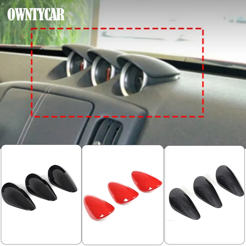 For 2009-2010 Nissan 370Z 400Z ABS Carbon Fiber Center Dashboard Gauge Pod Stopwatch Cover Trim Interior Car Accessories