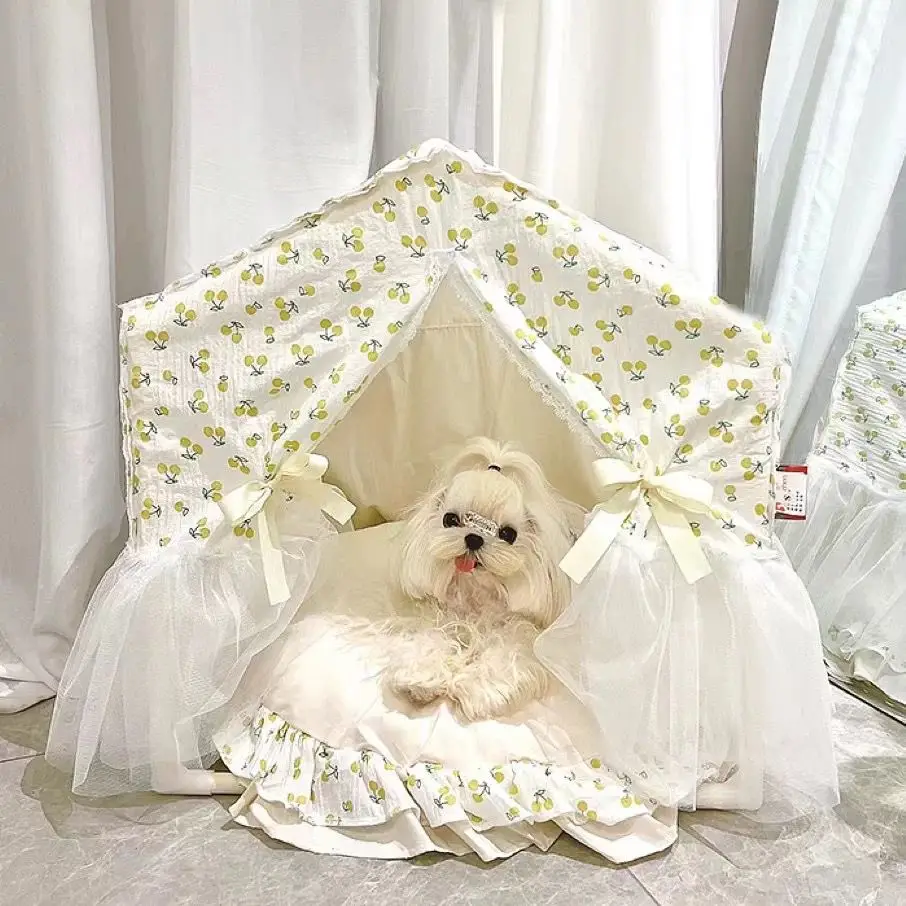 

Pet Luxury Princess House for Small Dogs and Cats Couch Pet Cat Puppy Kitten Items Booster Bed Sofa Kennel Nest Removable Washab