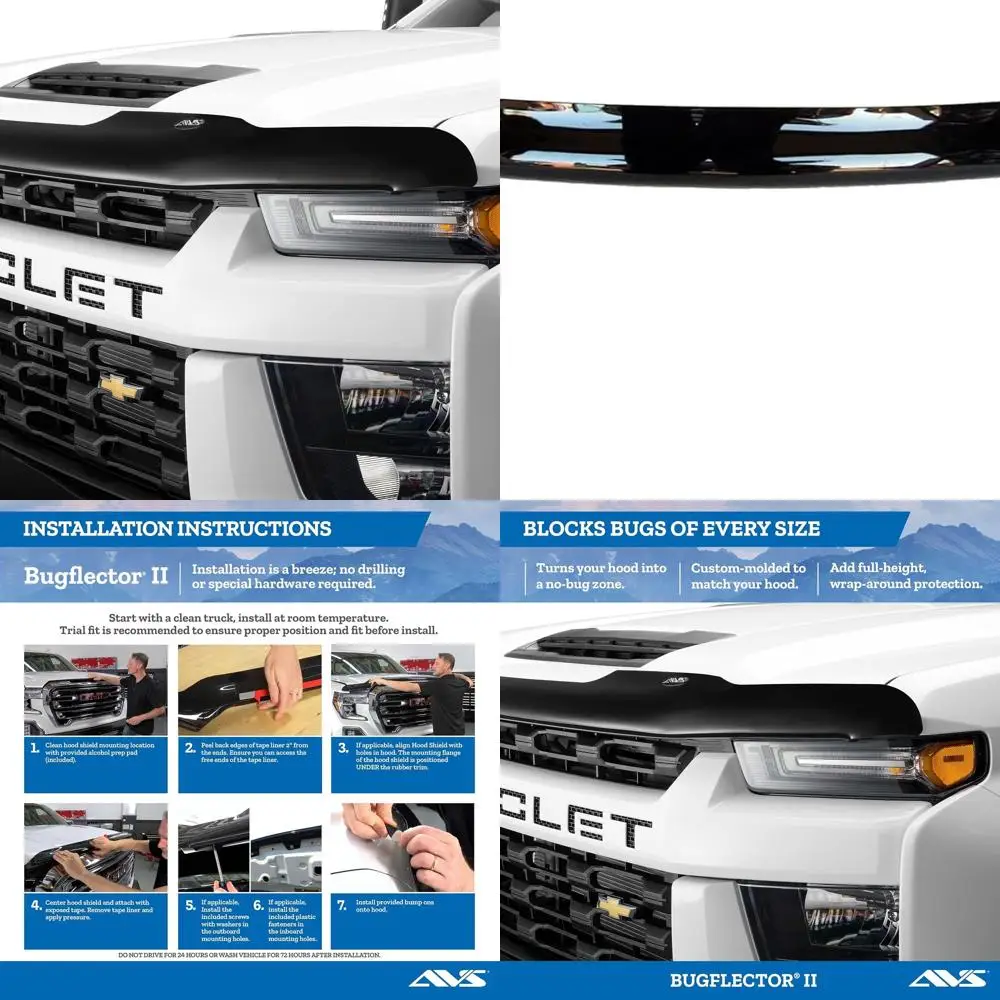 [AVS] Bugflector II Hood Shield / Protector |   Passend für 1997–2003 Ford F-150 und F-250, 1997–2002 Expedition |   High Profile Bug Def