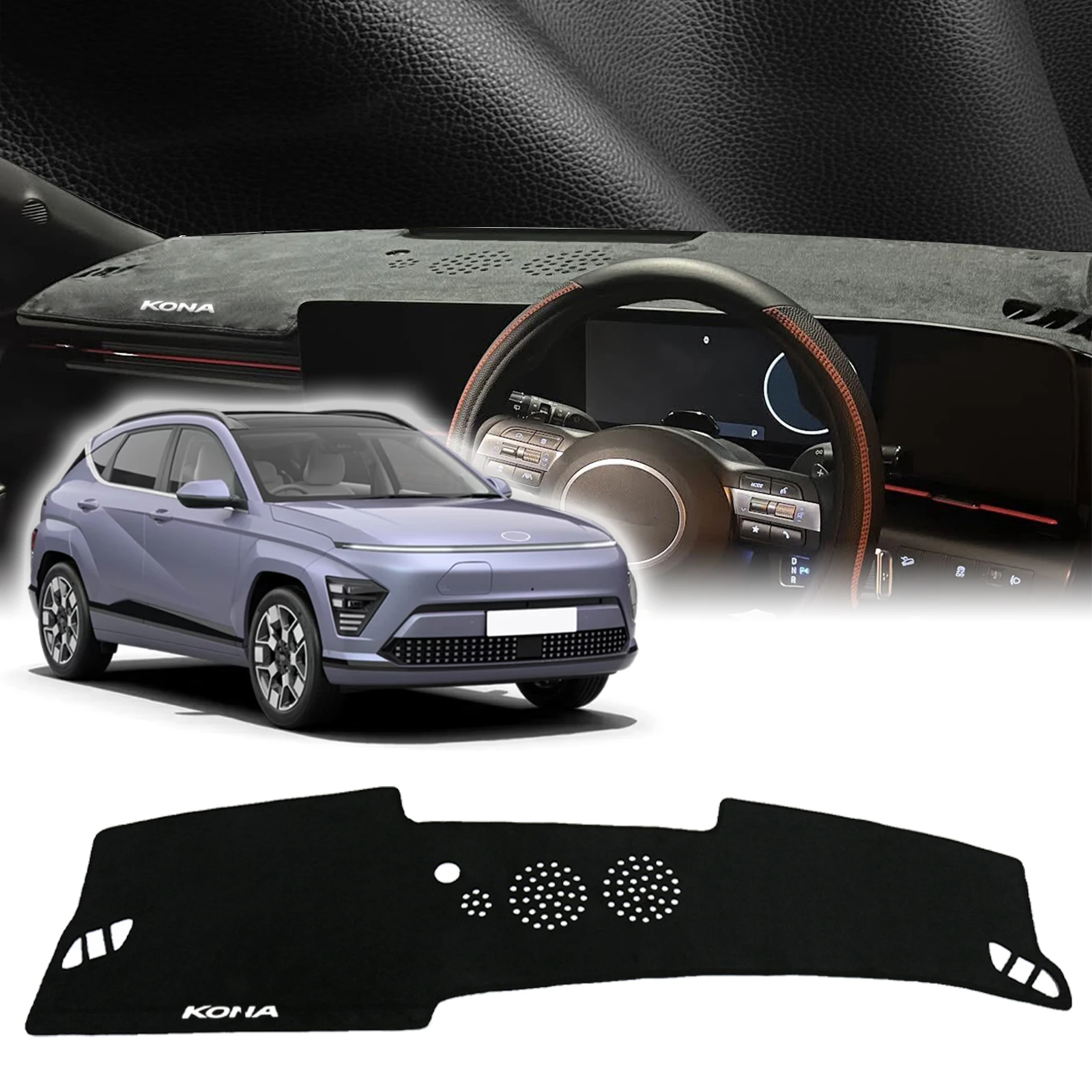 

fit for Hyundai KONA 2024 2025 2026 Electric EV Dashmat Dashboard Cover Pad Protective Carpet DashMat Sunshade Car Accessories