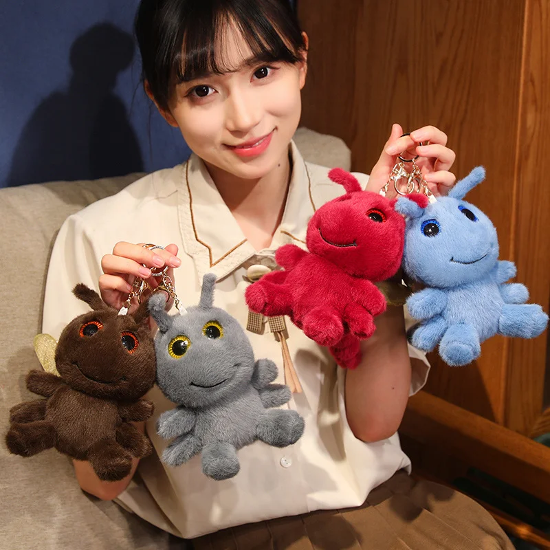 

14cm Kawaii Soft Stuffed Plush Dragonfly Pendant Insect Cartoon Doll Keychain Birthday Kids Toys Halloween Christmas Decoration