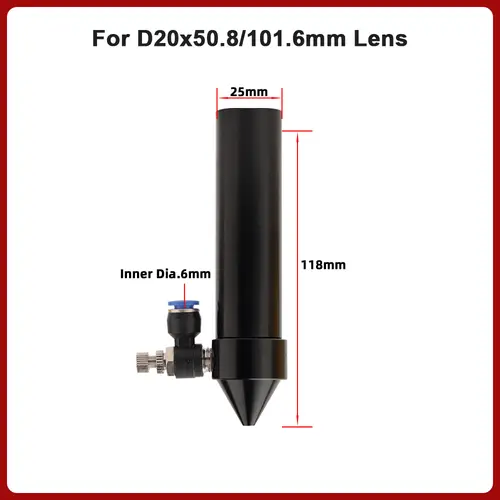 CO2 Laser Head Lens Tube Nozzle Outer Diameter 25mm Air Nozzle Dia.20 FL 38.1/50.8/63.5/101.6mm for CO2 Laser Engraving Machine - Image 13