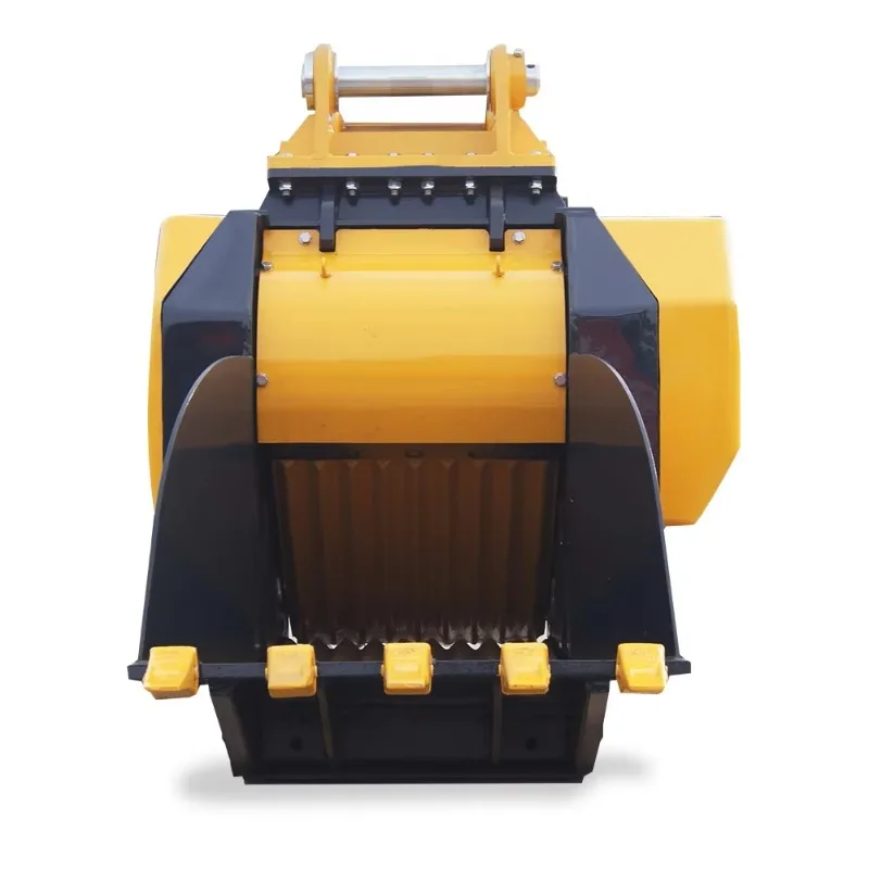 Excavator Crusher Bucket Reinforced Rock Crushing Bucket Attachment Hydraulic Drive for Efficient Concrete Rock Breaking Custom