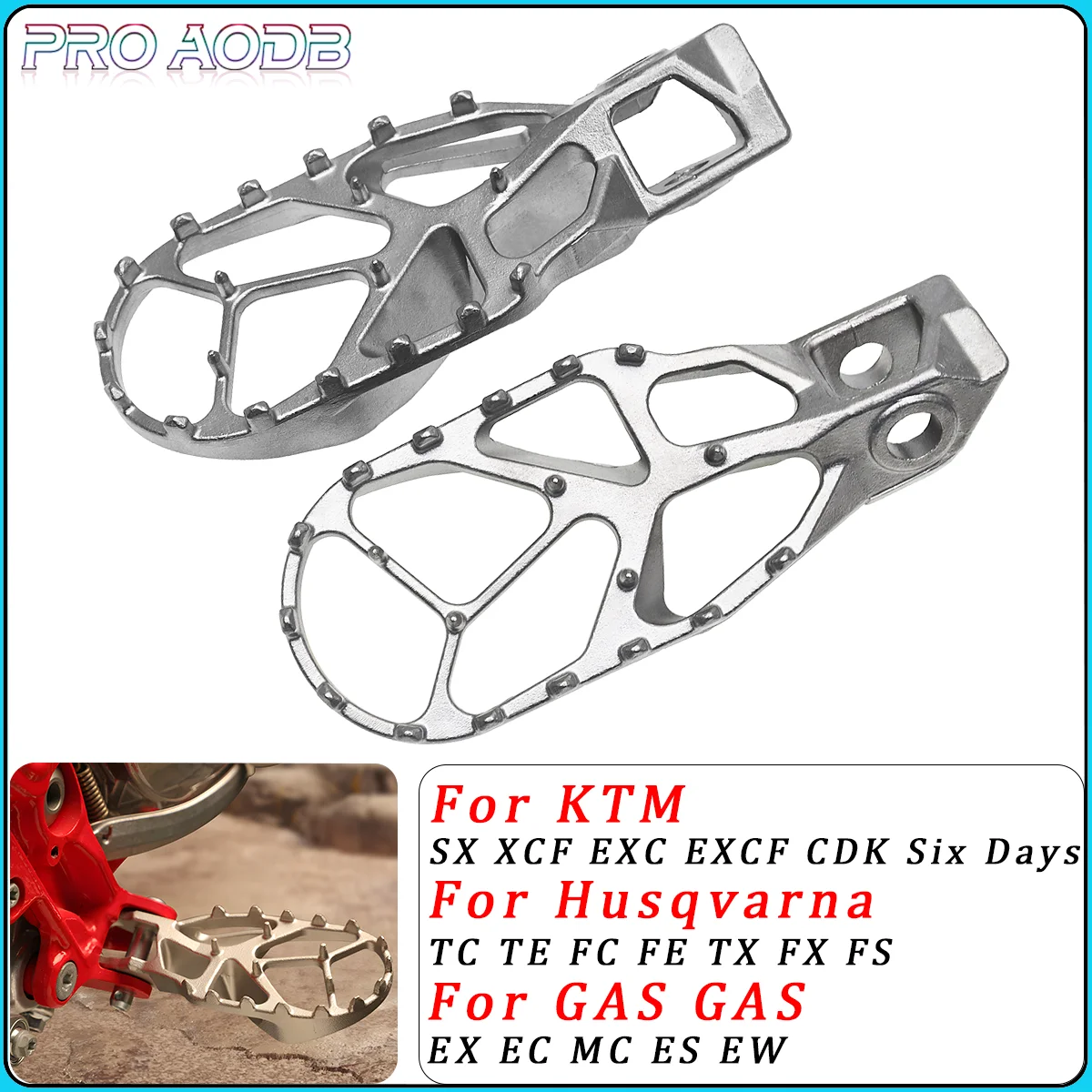 

Motorcycle Modification With Stainless Steel Pedals For KTM SX XCF EXC EXCF Six Days 125 150 250 300 350 450 500 2024 Dirt Bike