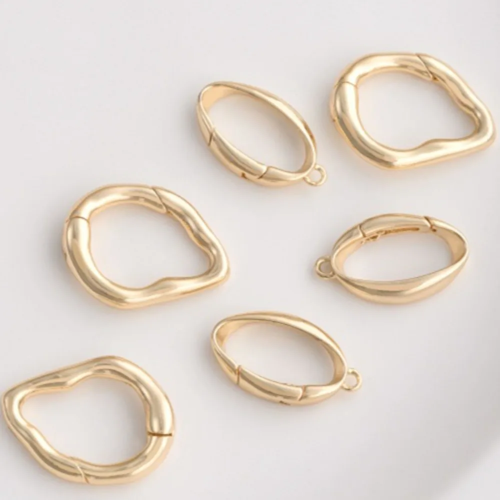 

Copper Clasps 14K Gold Color Oval Lobster Buckle Shaped Spring Buckle Handmade Bracelet Connecting Buckle Jewelry Accessories