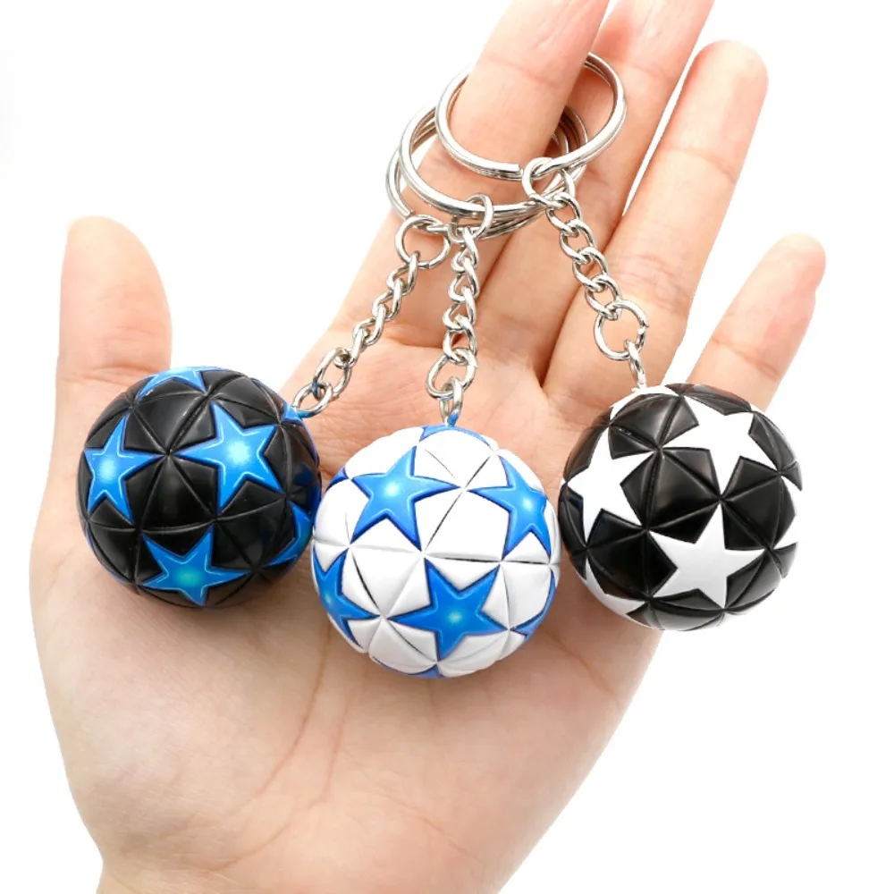 Leather Football Keychain New Exquisite Key Chain Souvenir Decoration Toy Keyring Ring School Reward for Kid Pendant Accessory