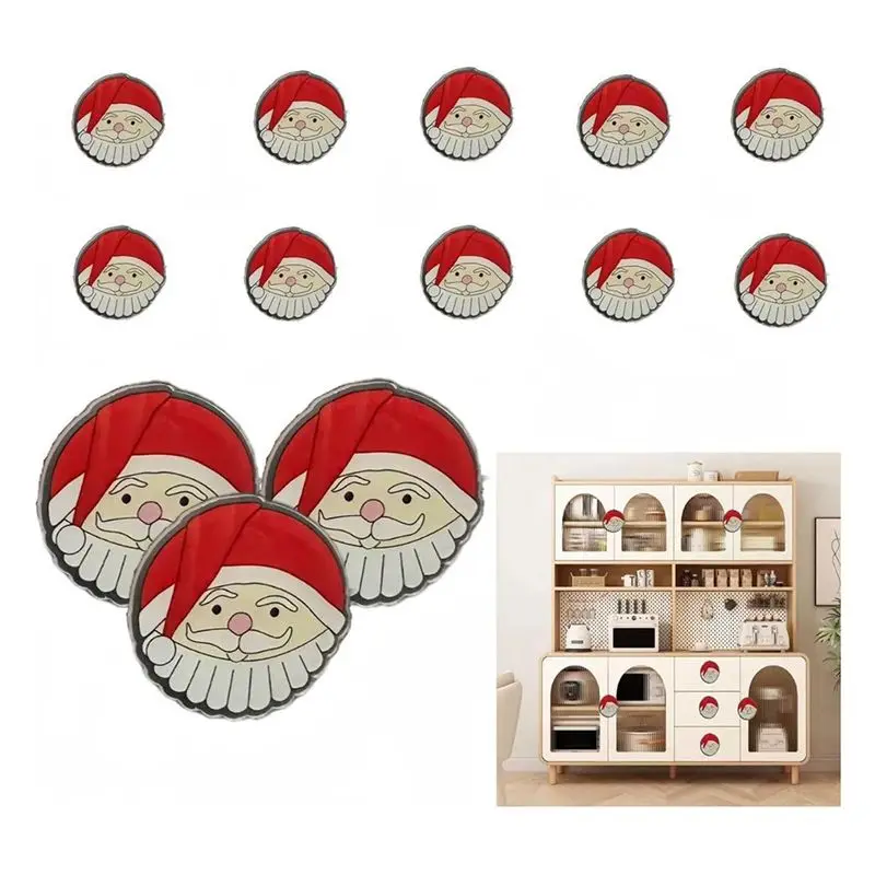 AT51-Christmas Cabinet Handle Covers, New Year Handle Covers Christmas Holiday Decorations For Kitchen Bedroom Cabinets