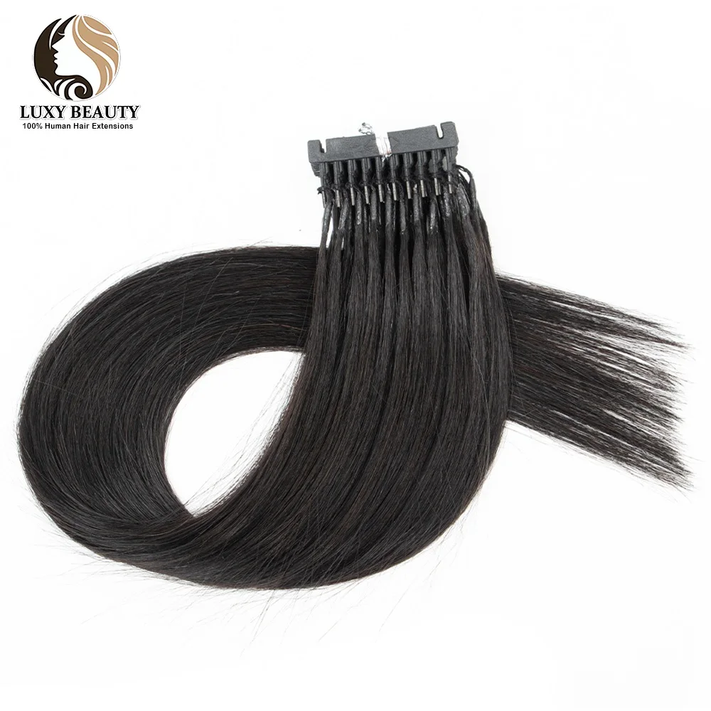 6D-1 Przedłużanie włosów do salonu DIY 6D-1 Generacja 100% doczepy z ludzkich włosów Mikro koraliki Blond 60 #   0.g/Strand Virgin Remy Hair — zdjęcie 3
