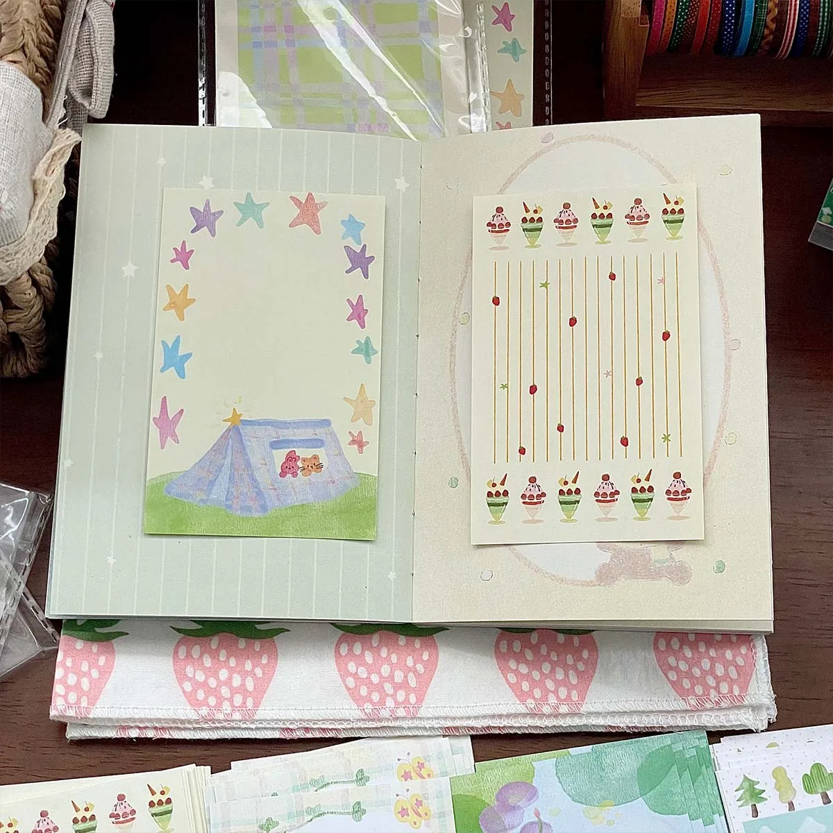 20sheets M5 Soda Cake Memo Pads Korean Style Loose Leaf Inner Page Forest Deco Paper Materials For Diy Crafts Journal Planner
