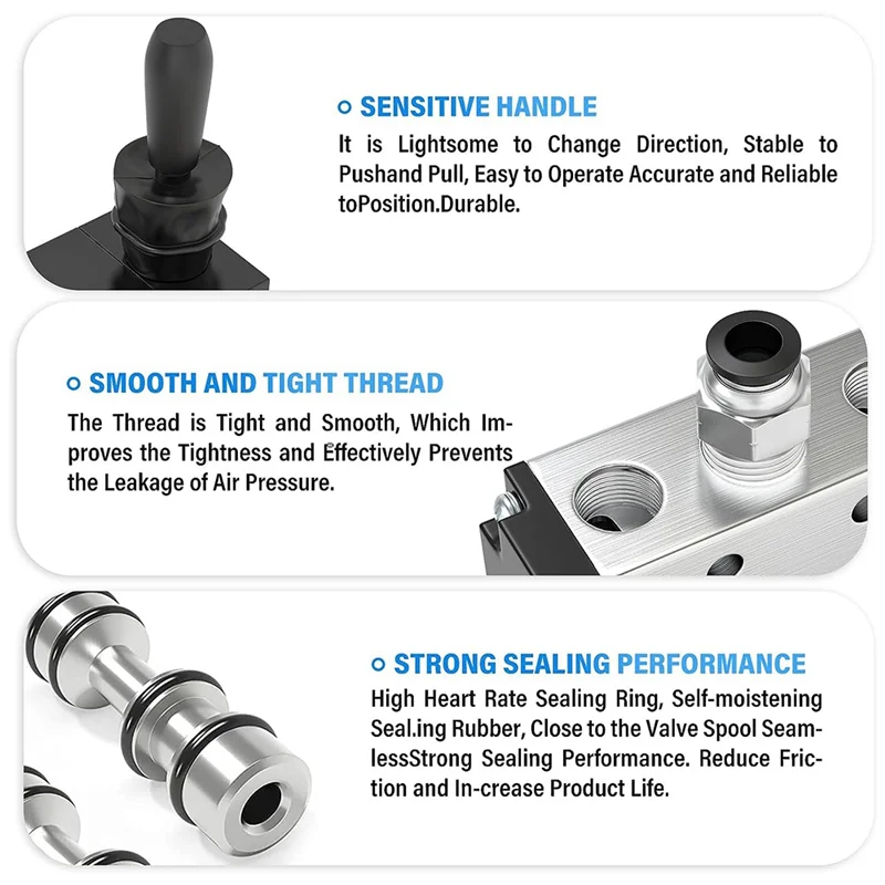 1/4Inch Npt 5 Weg 3 Positie Lucht Handhendel Bediende Klep Pneumatische Magneetklep Handmatige Bediening Push-Pull 4h230c-08