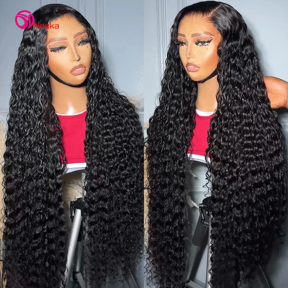 hd lace wig 13x6 human hair curly wigs for women choice pre plucked 13x4 lace frontal wig 38inch water wave frontal wigs