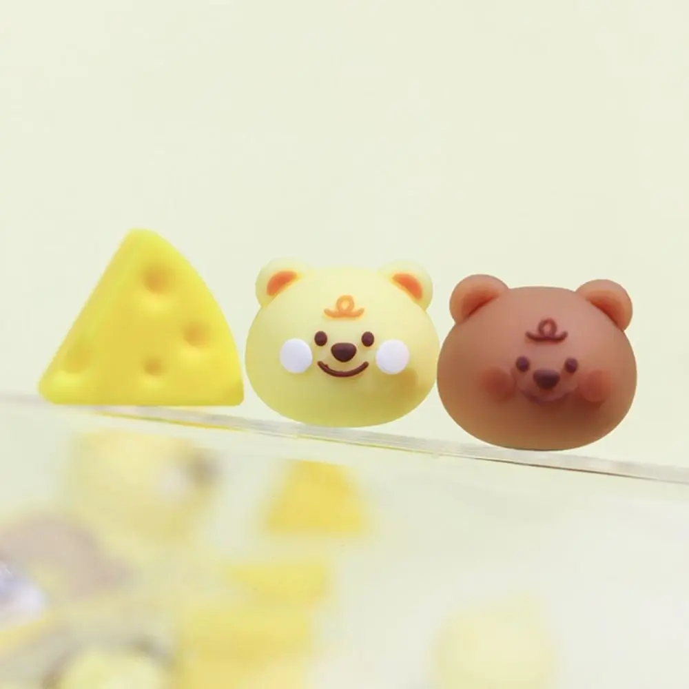 귀여운 만화 3D DIY 모양 지우개, 귀여운 치즈 곰 팬더, 패스트 푸드 공유 포장, 미니 지우개, 연필 닦기 지우개, 가방 당 3 개