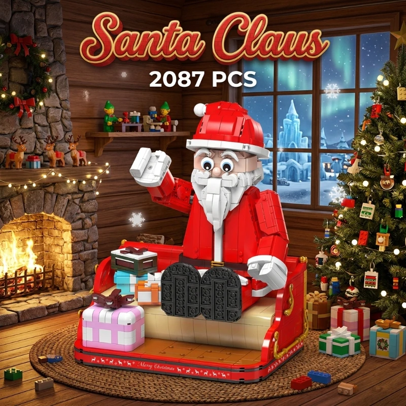 

2087 шт. Конструкторы с Санта-Клаусом, наборы игрушек, рождественские декоративные украшения, кирпичики для детей и взрослых, подарки на Рождество