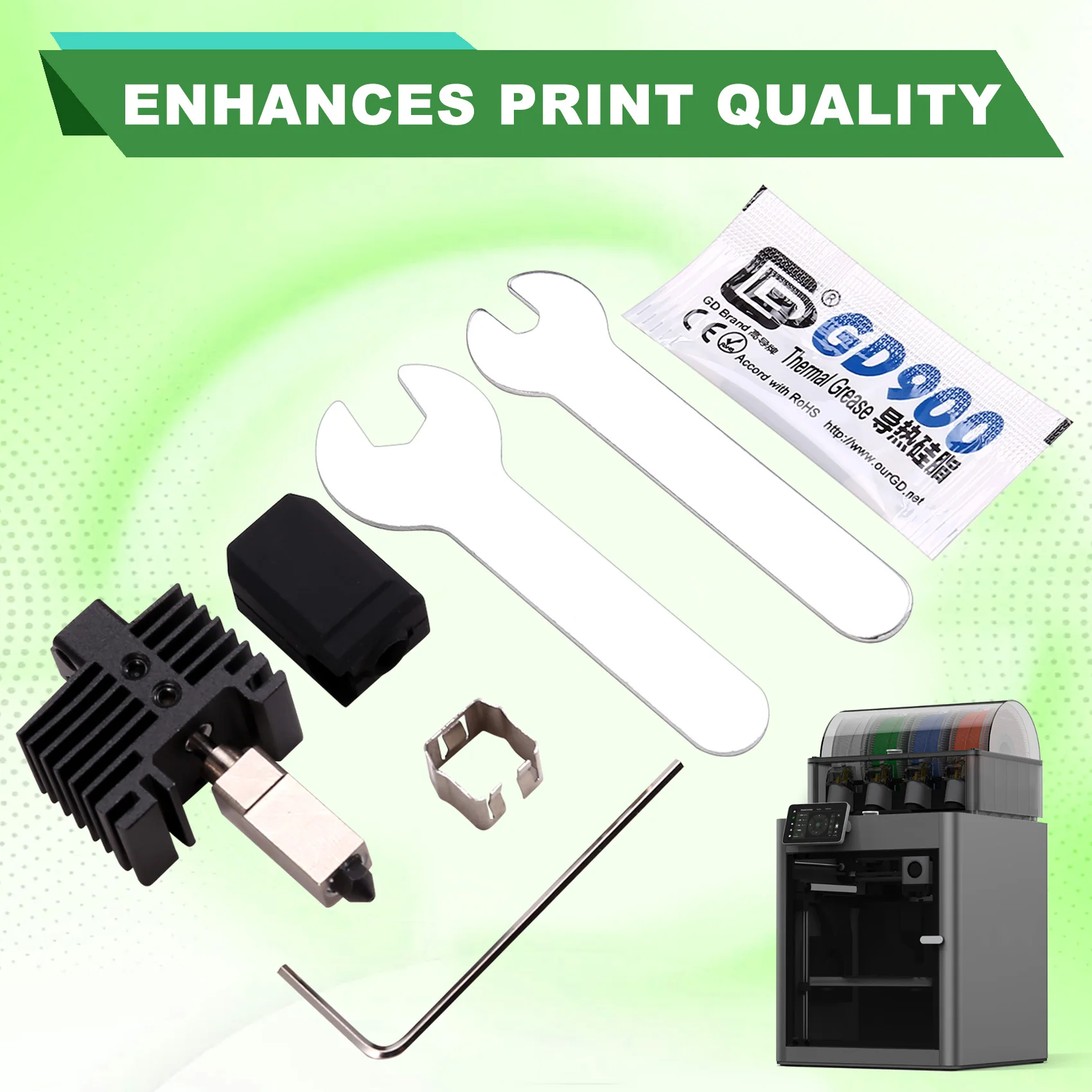 

Эффективный для Bambu Lab X1 и P1, закаленная сталь, сопло Hotend в сборе, детали 3D-принтера