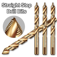 Cobalt Step Twist Drill Bit, M35 HSS Straight Shank Drill Hole Cutter (3-13mm) for Metal Stainless Steel Iron