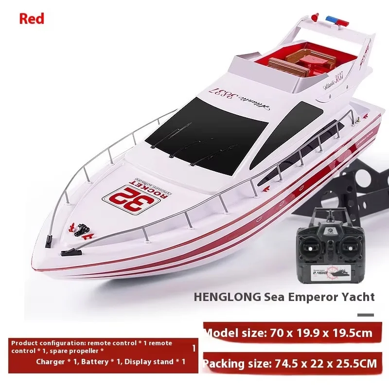 Henglong 2.4g Remote Control Boat, High-Speed Simulation Yacht, Children'S Electric Water Fishing And Nesting Boat, Toy Boat