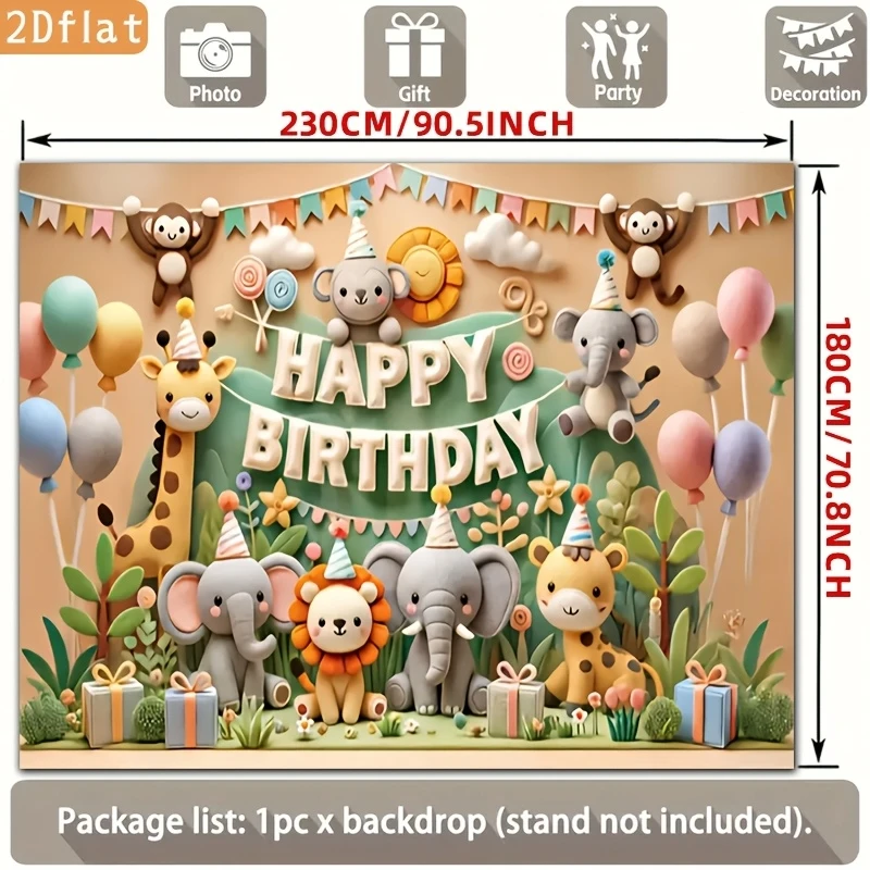 1pc, 2Dflat, 1-pack Happy Birthday Party Banner. Happy 1st Birthday! Suitable for parties, home, garden photography decorations, view 6